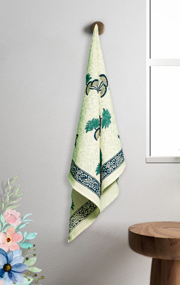 Bluebell Block Printed Bath Towel