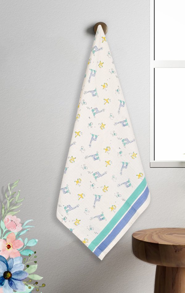 Blue Boogie Block Printed Kids Bath Towels
