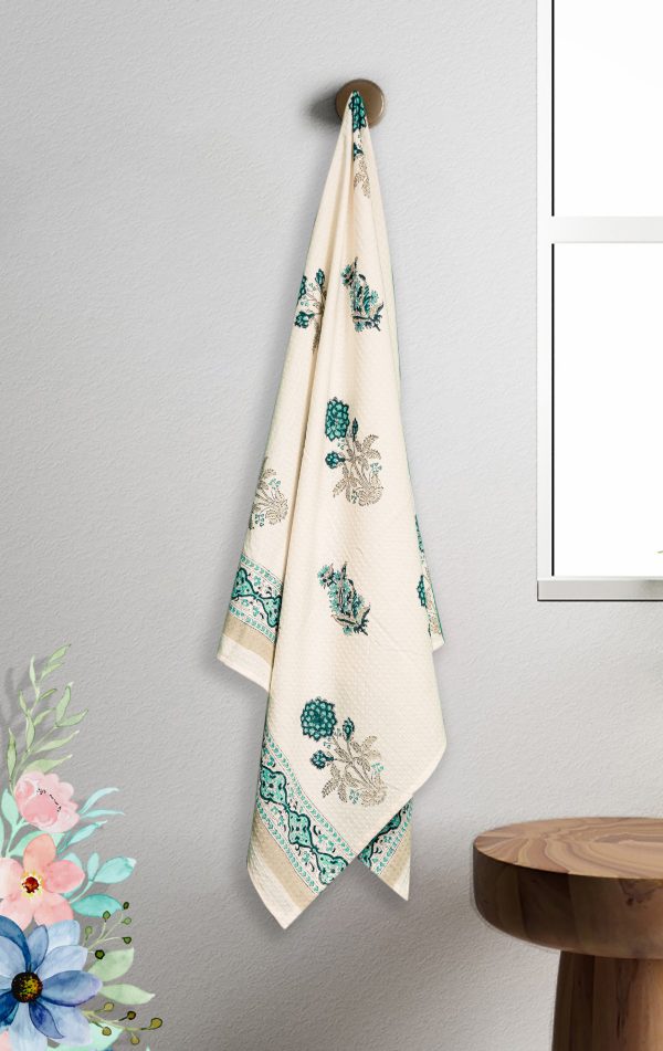Snowdrop Block Printed Bath Towel
