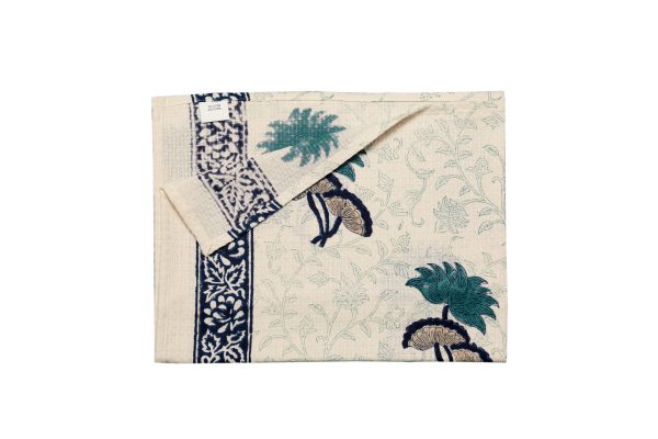 Bluebell Block Printed Bath Towel - Image 3