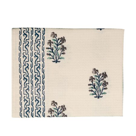 Blue False Indigo Block Printed Bath Towel - Image 5