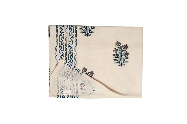 Blue False Indigo Block Printed Bath Towel - Image 4