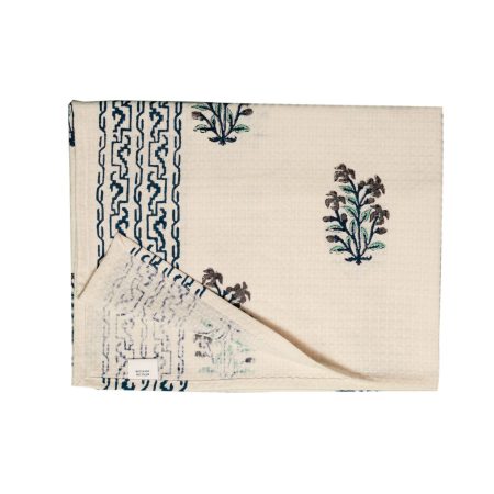 Blue False Indigo Block Printed Bath Towel - Image 4