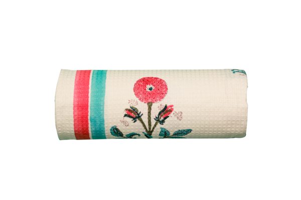 Gladiolus Block Printed Bath Towel - Image 4