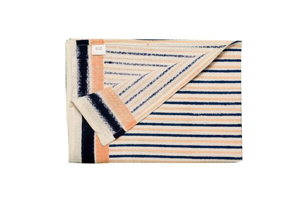Lingering Blue Block Printed Bath Towel - Image 4