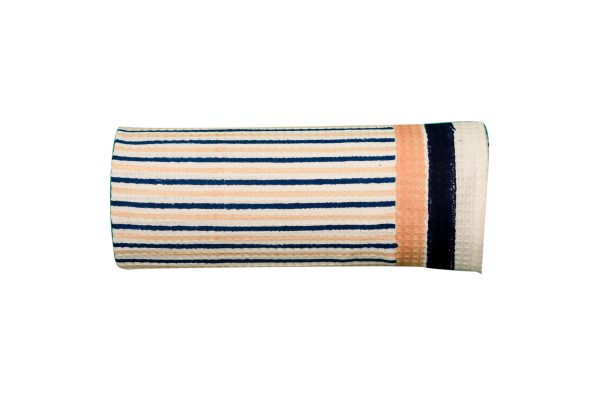 Lingering Blue Block Printed Bath Towel - Image 3