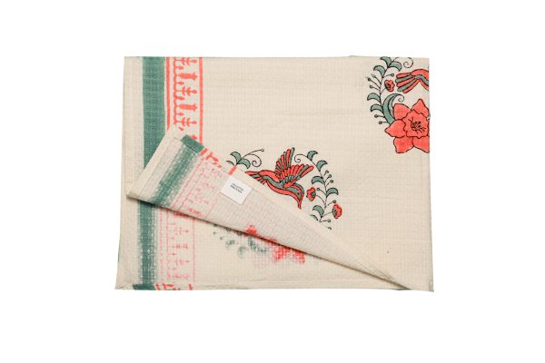Creeper Flowers Block Printed Bath Towel - Image 4