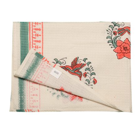 Creeper Flowers Block Printed Bath Towel - Image 4