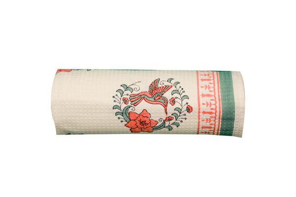 Creeper Flowers Block Printed Bath Towel - Image 3