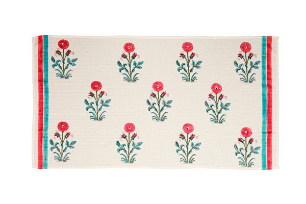 Gladiolus Block Printed Bath Towel - Image 2