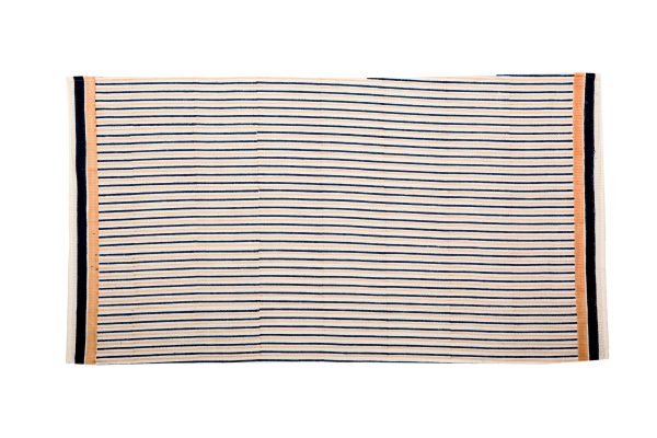 Lingering Blue Block Printed Bath Towel - Image 2