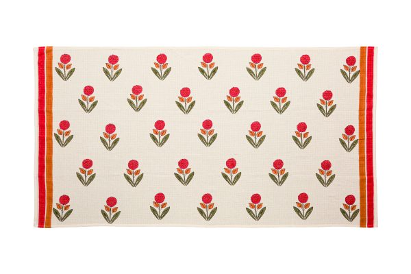 Poppy Block Printed Bath Towel - Image 2