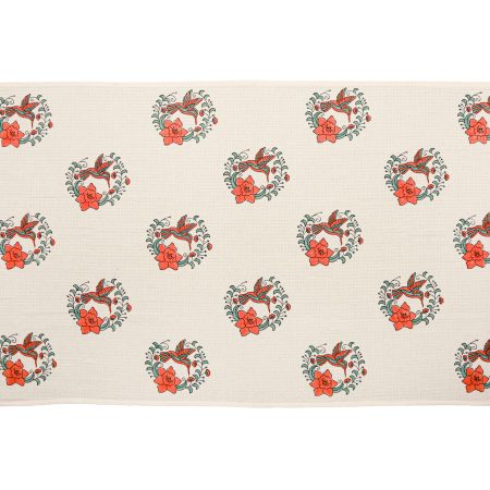 Creeper Flowers Block Printed Bath Towel - Image 2