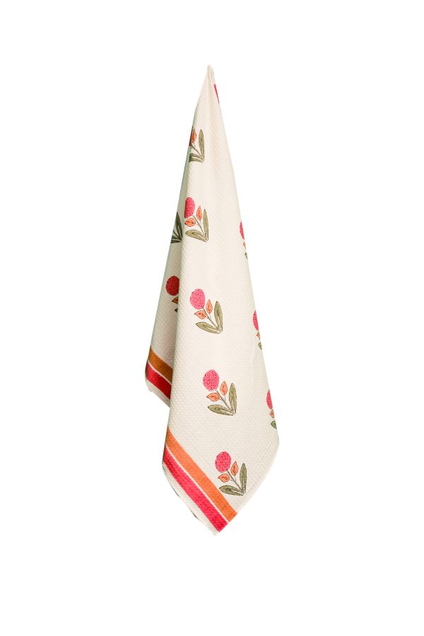 Poppy Block Printed Bath Towel - Image 4