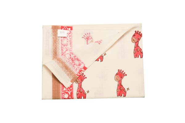 Red Safari Block Printed Kids Bath Towels - Image 3