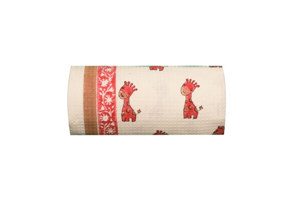 Red Safari Block Printed Kids Bath Towels - Image 4