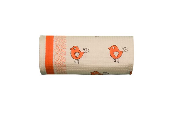 Orange Robin Hand Block Printed Kids Bath Towels - Image 3