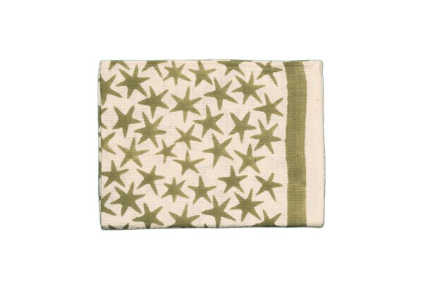 Green Alpha Star Block Printed Kids Bath Towels - Image 2