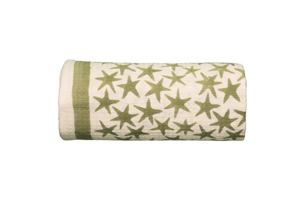 Green Alpha Star Block Printed Kids Bath Towels - Image 3