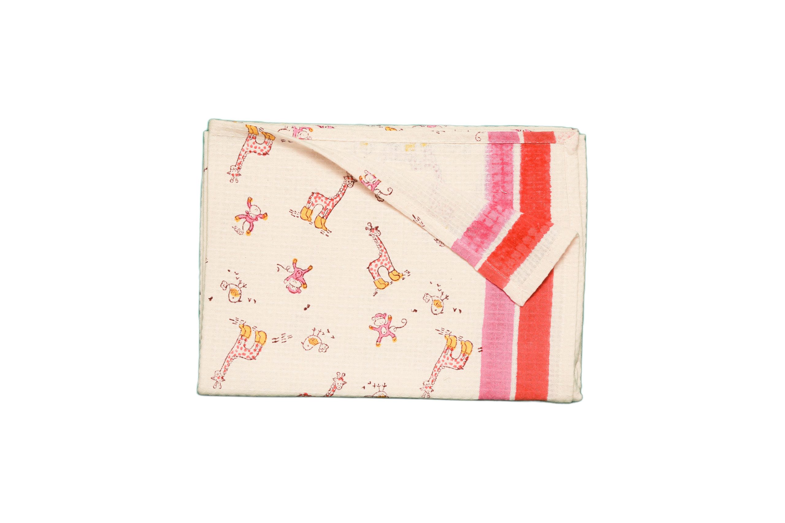 Pink Boogie Hand Block Printed Kids Bath Towels - Image 2