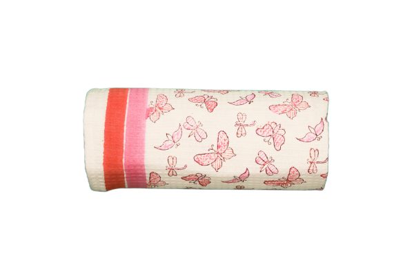 Pink Marsh Fritillary Hand Block Printed Kids Bath Towels - Image 4