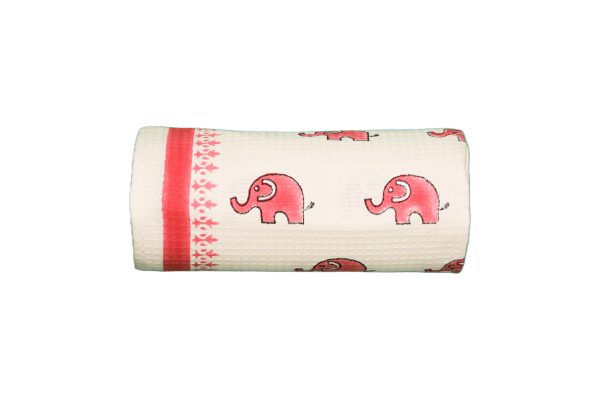 Pink Dumbo the Elephant Block Printed Kids Bath Towels - Image 4