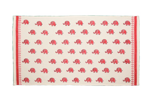 Pink Dumbo the Elephant Block Printed Kids Bath Towels - Image 2