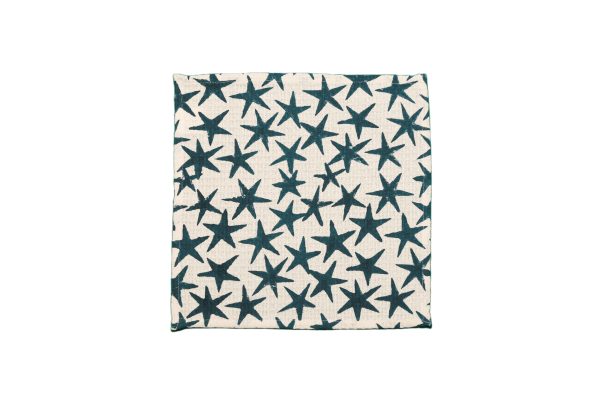 Blue Alpha Star Block Printed Face Towels - Image 3