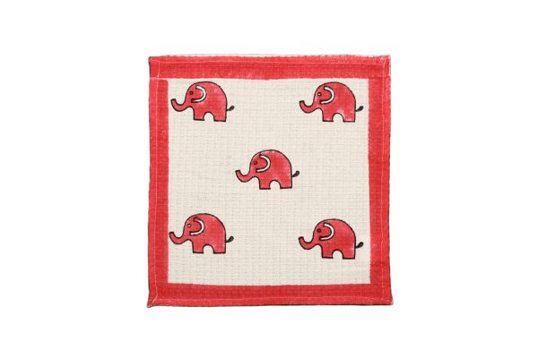 Pink Dumbo the Elephant Block Printed Face Towels - Image 2