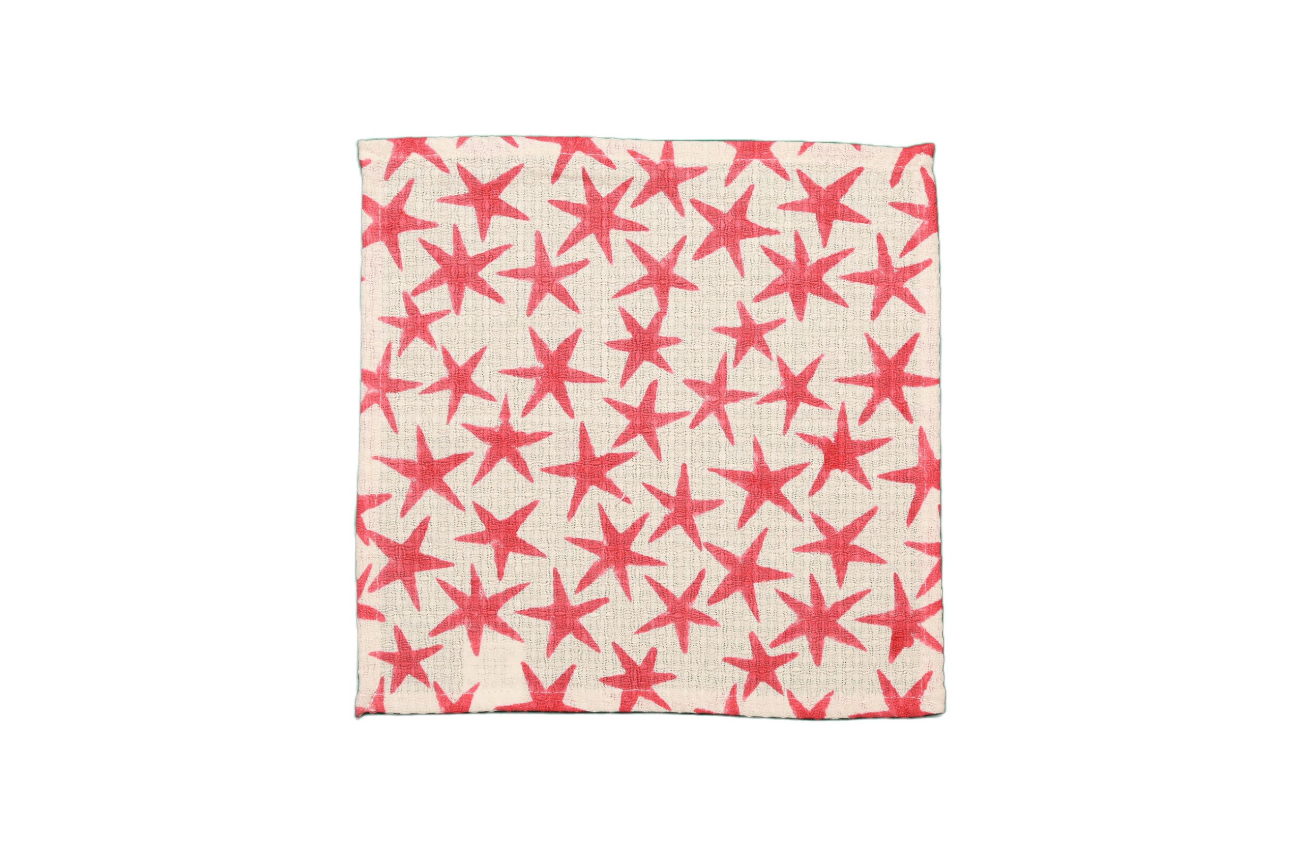 Pink Alpha Star Block Printed Face Towels - Image 2