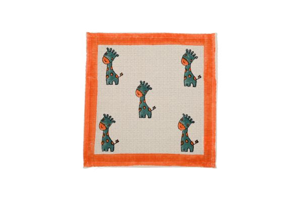 Green Safari Block Printed Face Towels - Image 3