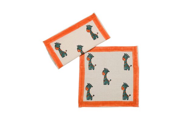 Green Safari Block Printed Face Towels - Image 2