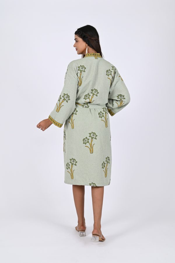Tulip Block Printed Bathrobe - Image 4