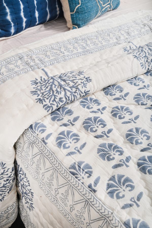 Euphorbia Block Printed Cotton Quilt