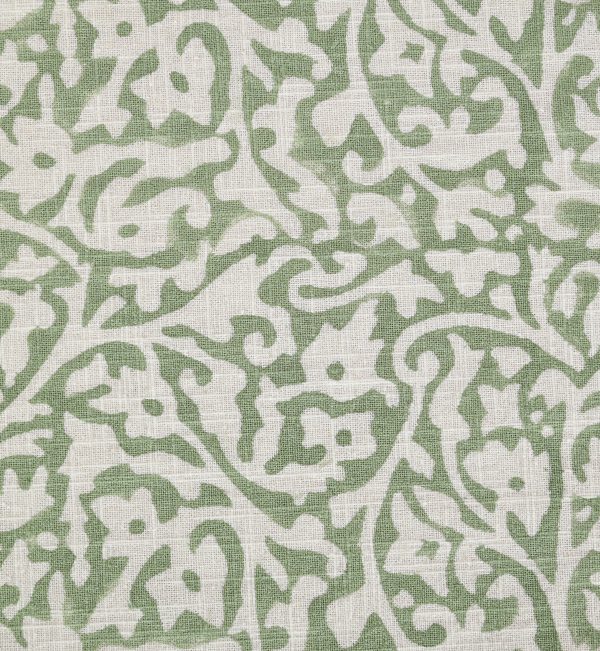 Green Lamium maculatum Block Printed Table Cover - Image 3