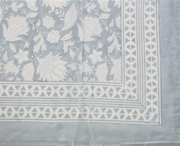 Blue PrimrRose Block Printed Table Cover - Image 3