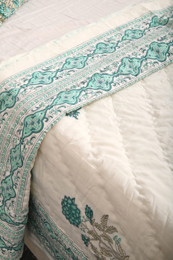 Snowdrop Block Printed Cotton Quilt