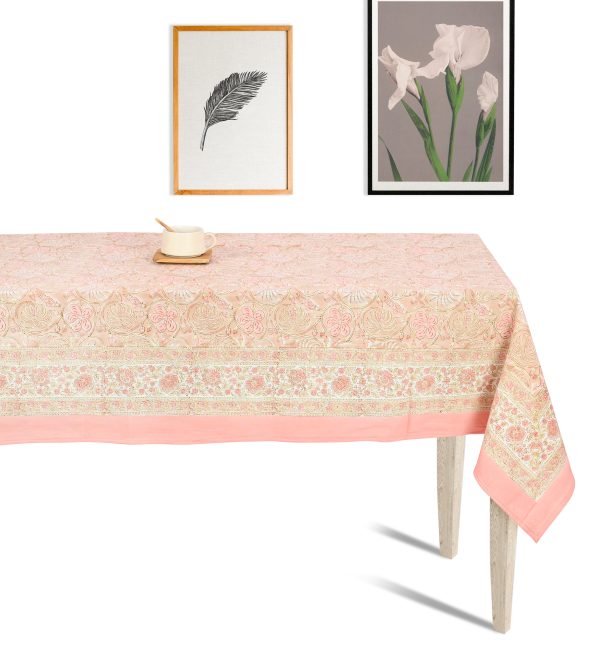 Gerbera Flower Block Printed Table Cover