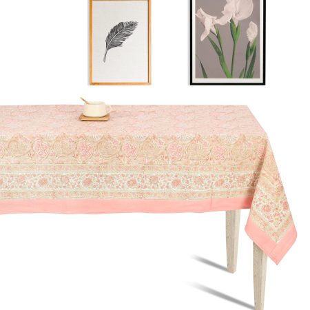 Gerbera Flower Block Printed Table Cover