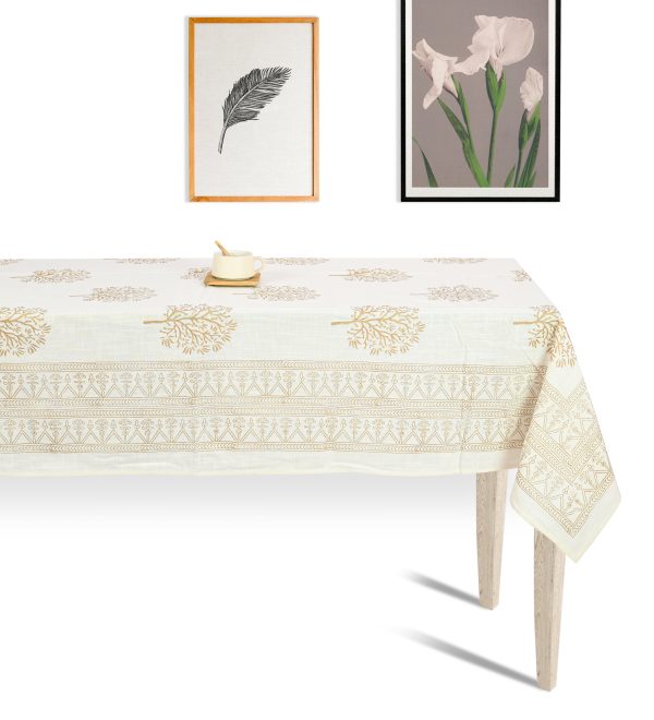 Golden Grain Block Printed Table Cover