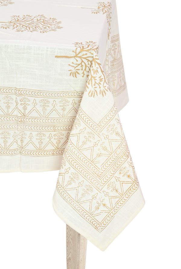 Golden Grain Block Printed Table Cover - Image 2