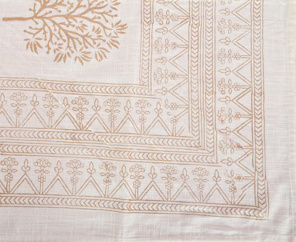 Golden Grain Block Printed Table Cover - Image 4