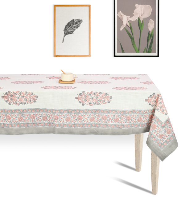 Edelweiss Flower Block Printed Table Cover