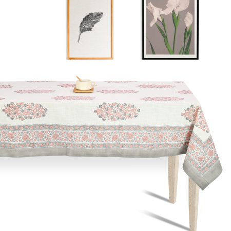 Edelweiss Flower Block Printed Table Cover