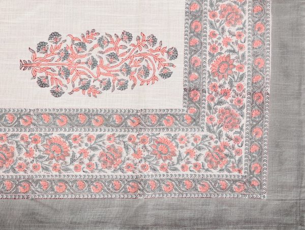 Edelweiss Flower Block Printed Table Cover - Image 4