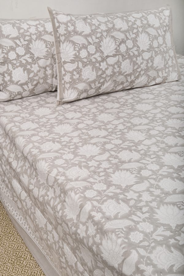 Brown PrimrRose Block Printed Bedsheet