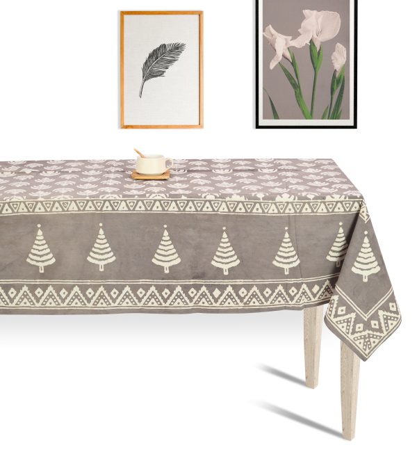 Spice Burnt Sun Palms Block Printed Table Cover