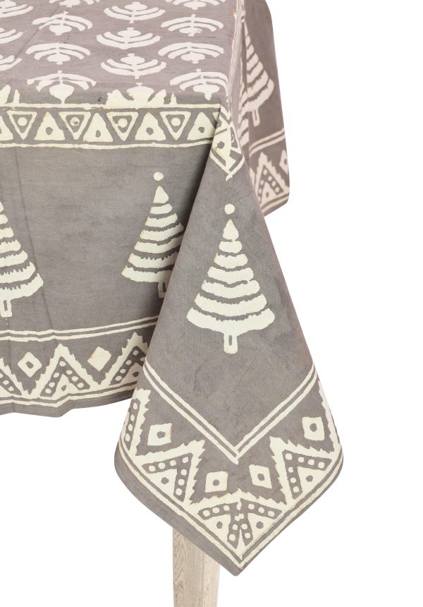 Spice Burnt Sun Palms Block Printed Table Cover - Image 2
