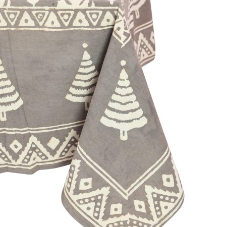 Spice Burnt Sun Palms Block Printed Table Cover - Image 2