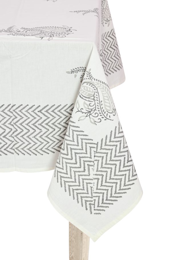 Silhouette Gray Block Printed Table Cover - Image 2